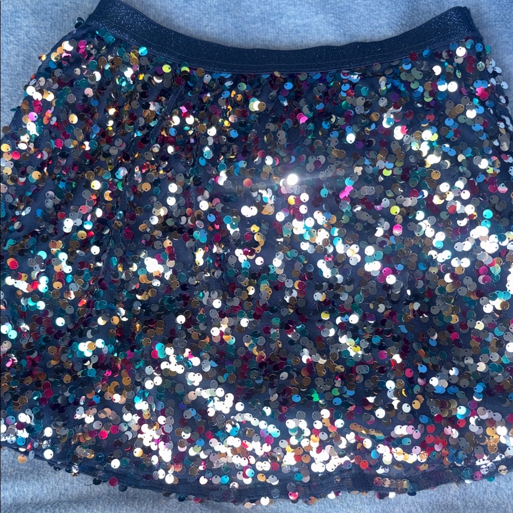 365 kids Sequin Mini Skirt with Multicolor Sparkle